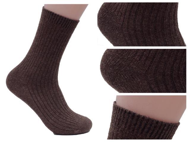 Lian LifeStyle Ultralight, High-Performance & Great Activewear Men's 1 Pair Breathable Wool Crew Socks For All Season and Weather Size 6-9 (Brown)