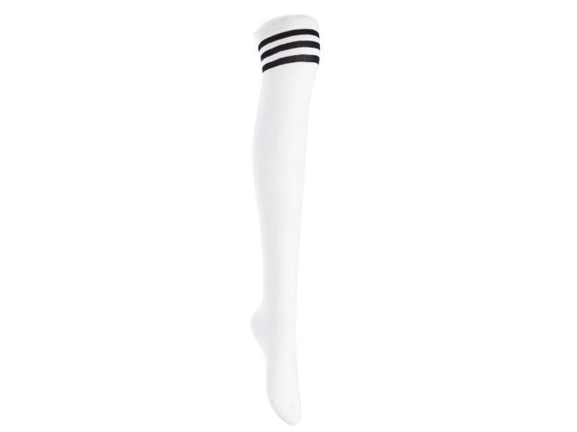 Lian LifeStyle Women's 3 Pairs Adorable Comfortable Soft Thigh High Over Knee High Cotton Socks Size 6-9 L1022(White)