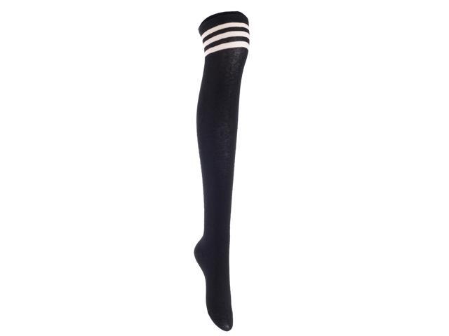 Lian LifeStyle Women's 3 Pairs Adorable Comfortable Soft Thigh High Over Knee High Cotton Socks Size 6-9 L1022(Random)