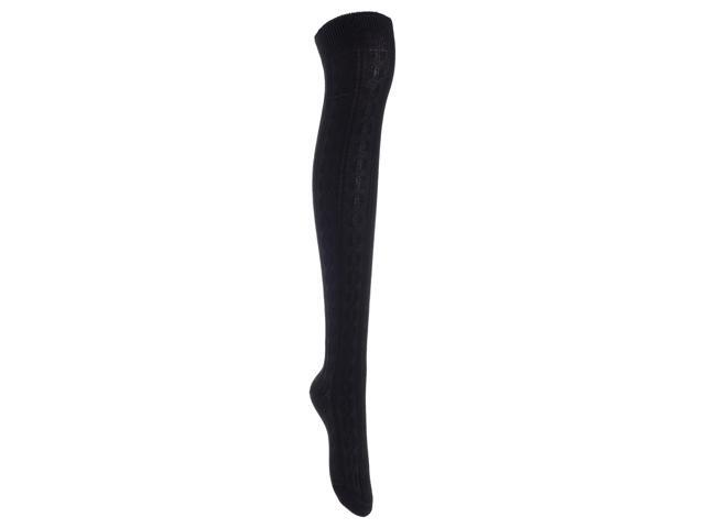 Lian LifeStyle Women's 5 Pairs Adorable Comfortable Soft Thigh High Over Knee High Cotton Socks Size 6-9 L1024(Black,Coffee,Grey,DG,Navy)