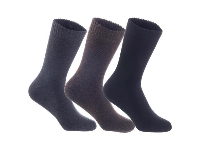 Lian LifeStyle Men's 3 Pairs Ultralight Breathable Wool Crew Socks. High Performance and Extra Comfortable LK0602 Size 6-9 (Dark...