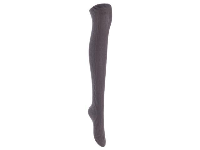 Lian LifeStyle Women's 5 Pairs Adorable Comfortable Soft Thigh High Over Knee High Cotton Socks Size 6-9 L1024(Black,Coffee,DG, Beige,Grey)