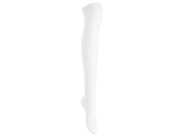 Lian LifeStyle Women's 5 Pairs Adorable Comfortable Soft Thigh High Over Knee High Cotton Socks Size 6-9 L1024 (Cream)