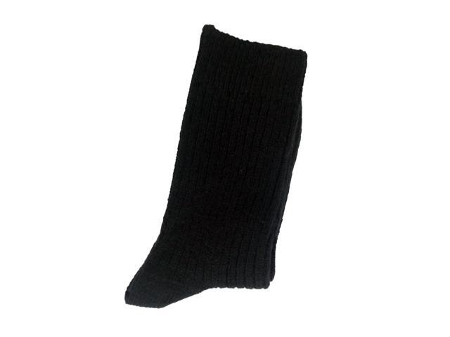 Lian LifeStyle Men's 1 Pair Ultralight Wool Crew Socks Breathable For All-Season & Weather FS03 Size 6-9(Black)
