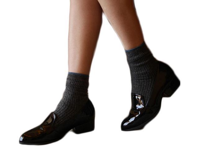 Lian LifeStyle Perfect Fit, Cozy, and Cute Women's 4 Pairs Wool Crew Socks With a Wide Range of Colors and Style LHR1612 (Dark Grey)