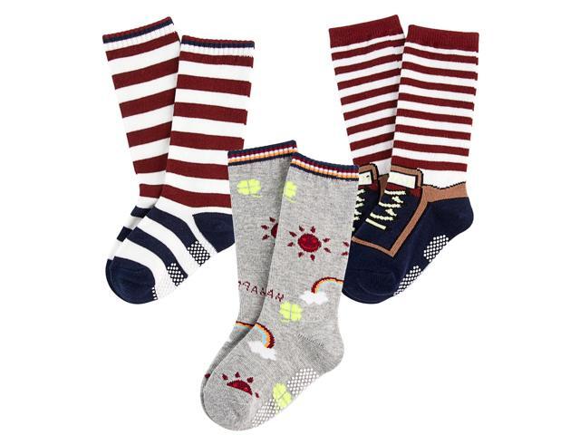 Lian LifeStyle Durable & Top Quality Baby Boy's 3 Pair Cotton Socks Lightweight & Effective Crew Socks- Sweat Absorbent ZM05 Size 1Y-3Y