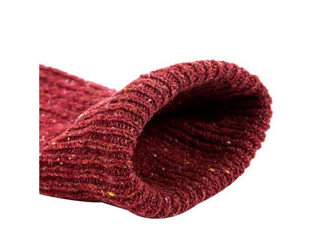Lian LifeStyle Exceptional Women's 3 Pairs High Crew Knee High Wool Boots Socks Non-Slip, Cozy and Cool Size 6-9 HR1412 (Wine)