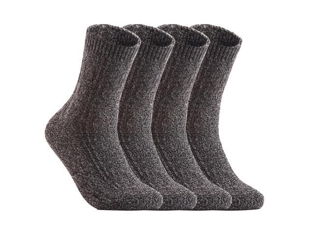 Lian LifeStyle Perfect Fit Women's 6 Pairs Wool Crew Socks For Healthy Feet. Cozy, Cute, and Comfortable Size 6-9 HR1613(Dark Grey)