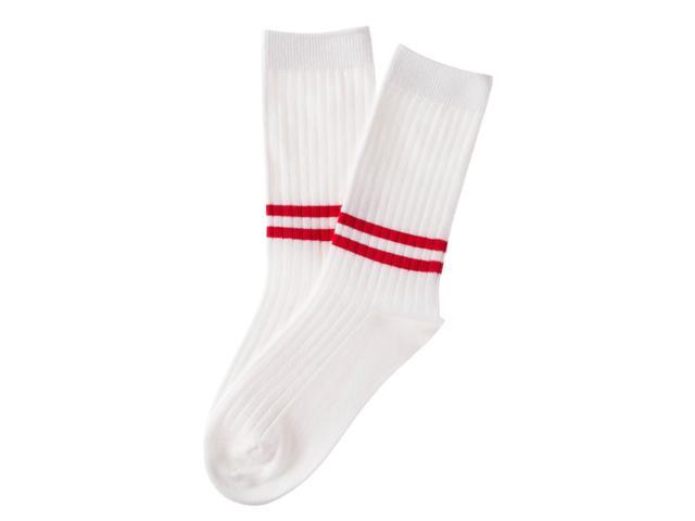 Lian LifeStyle Attractive Women's 3 Pairs Mid Calf Cotton Crew Socks With Super High Quality Soft Fibers HR1790 Size 6-9 (Dark Grey, Cream, Navy)