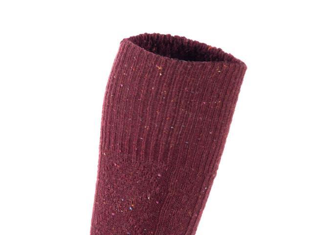 Lian LifeStyle Exceptional Women's 5 Pairs Knee High Wool Boots Socks Non-Slip, Cozy and Cool Size 6-9 HR1412 (Wine)
