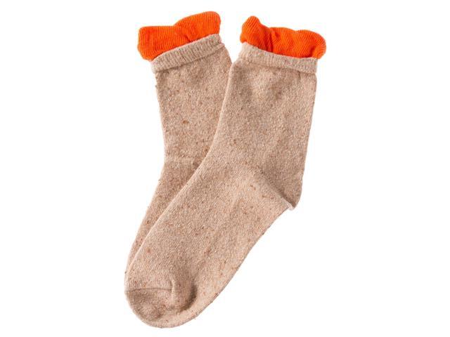 Lian LifeStyle 4 Pairs Attractive Women's Mid Calf Cotton Crew Socks with Super High Quality Fibers HR158141 Size 6-9 4 Color