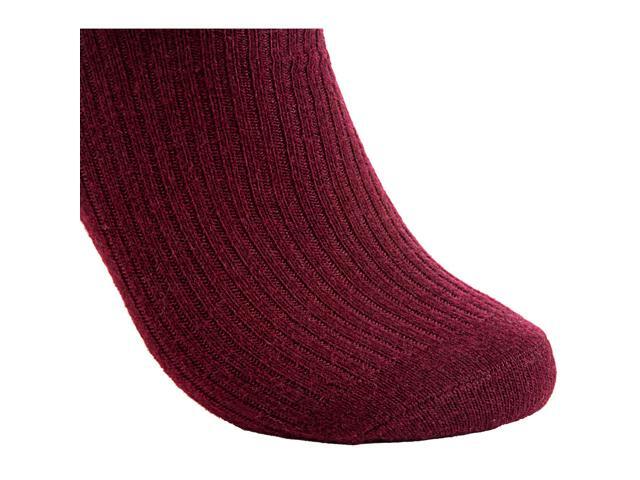 Lian LifeStyle Perfect Fit, Cozy, and Cute Women's 4 Pairs Wool Crew Socks With a Wide Range of Colors and Style LHR1612 (Wine)