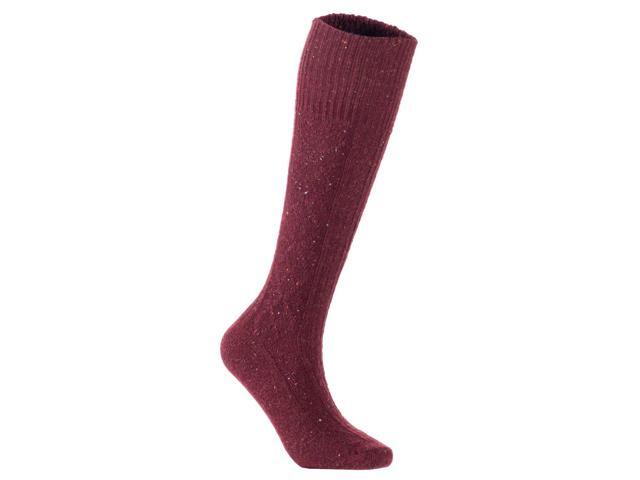 Lian LifeStyle Exceptional Women's 5 Pairs Knee High Wool Boots Socks Non-Slip, Cozy and Cool Size 6-9 HR1412 (Wine)