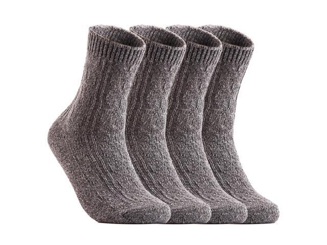 Lian LifeStyle Perfect Fit Women's 6 Pairs Wool Crew Socks For Healthy Feet. Cozy, Cute, and Comfortable Size 6-9 HR1613(Grey)