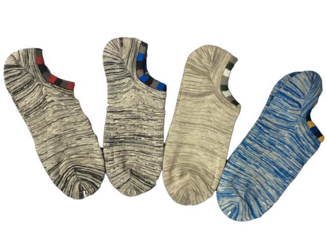 Lian LifeStyle Light and Comfy Men's 4 Pairs Low Cut Cotton Socks, Casual and Athletic Socks Perfect for Day-to-Day Wear Size 6-9 (Striped)