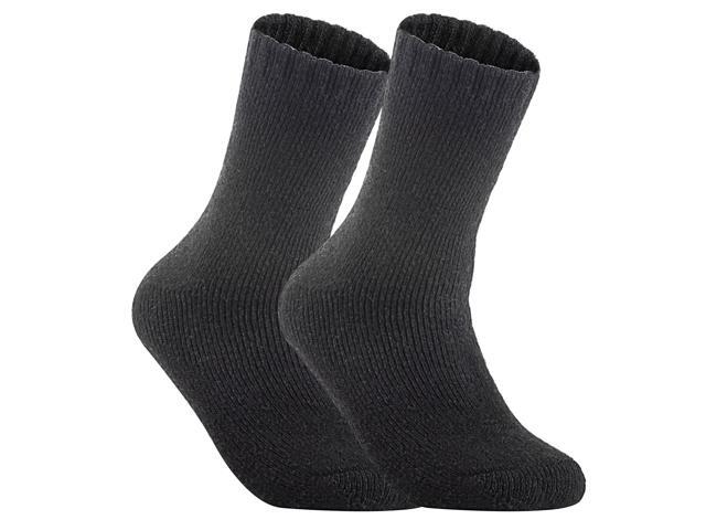 Lian LifeStyle Perfect Fit Women's 2 Pairs Wool Crew Socks For Healthy Feet. Cozy, Cute, and Comfortable LK1602 Size 6-9 (Black)