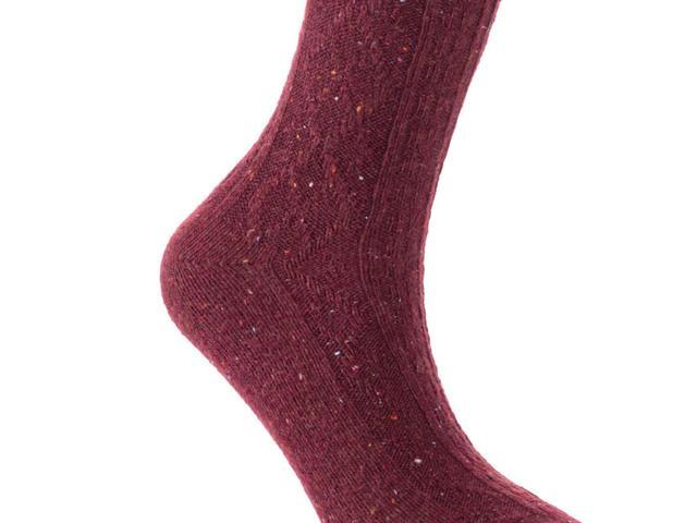 Lian LifeStyle Exceptional Women's 5 Pairs Knee High Wool Boots Socks Non-Slip, Cozy and Cool Size 6-9 HR1412 (Wine)