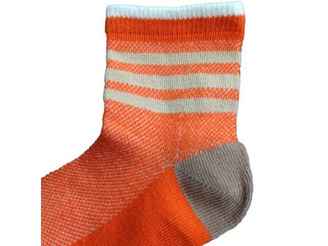 Lian LifeStyle Children's 5 Pairs Premium Cotton Crew Socks. Durable, Lightweight & Effective - Sweat Absorbent Great for Sports Strips Size(3Y-5Y)