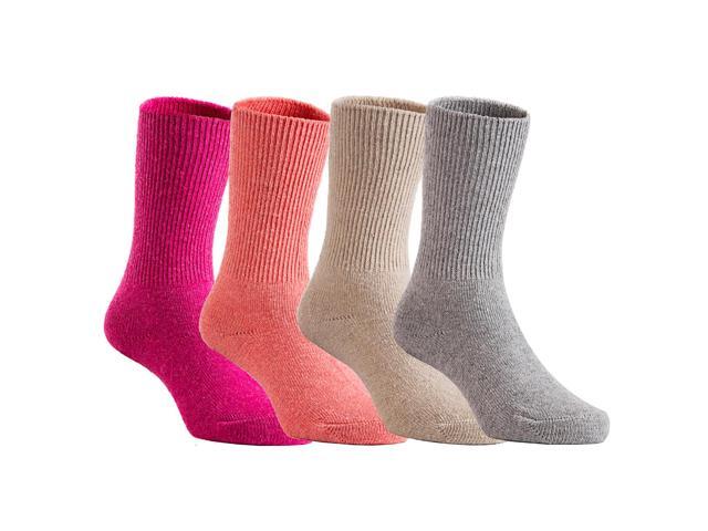 Lian LifeStyle Adorable, Fantastic, Super Comfortable And Soft 4 Pairs Children Wool Crew Socks Size 0M-1Y GIRL(Colors)