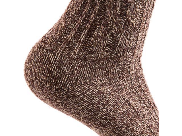 Lian LifeStyle Perfect Fit Women's 6 Pairs Wool Crew Socks For Healthy Feet. Cozy, Cute, and Comfortable Size 6-9 HR1613(Brown)