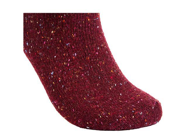 Lian LifeStyle Non Slip, Exceptional, Cozy and Cool Big Girl's Women 3 Pairs Knee High Wool Crew Socks HR1412 Size 6-9(Wine)
