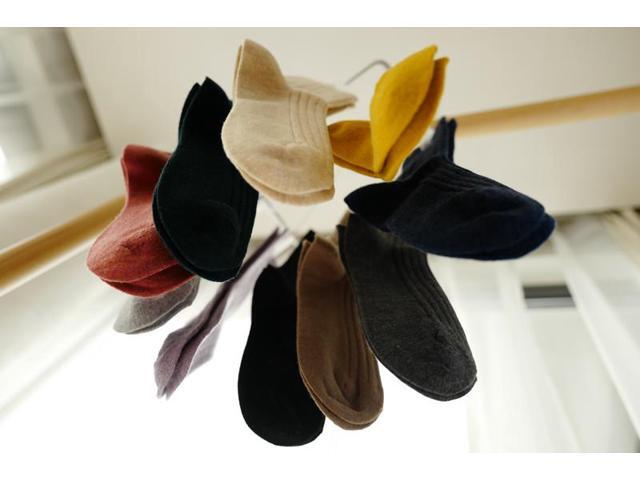 Lian LifeStyle Fascinating Children 6 Pairs Knee High Wool Socks Comfortable and Health Focused Size XS(11-13cm/0Y-2Y) HR1618 Coffee