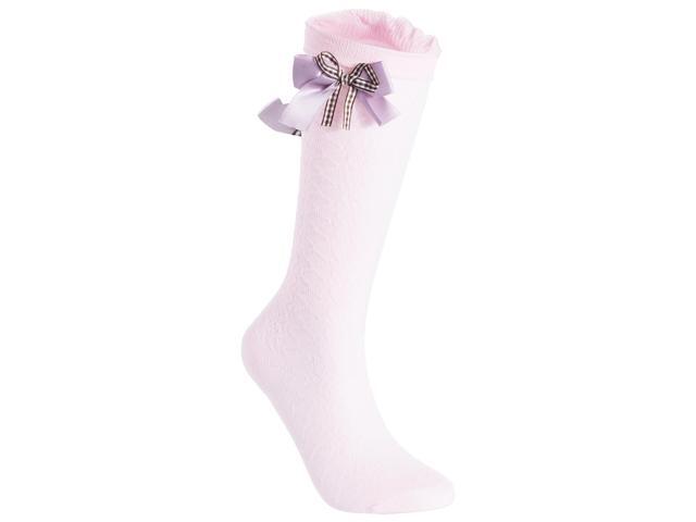 Lian LifeStyle 2 Pairs Cute Knee High Cotton Socks for Girls. Breathable & Warm Great Party Gift Idea for any Holiday CM01 Size (3Y-6Y)