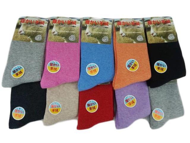 Lian LifeStyle Cute, Perfect Fit, Cozy Women's 1 Pair Wool Crew Socks With a Wide Range Of Colors Size 6-9(Red)