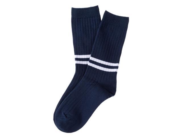 Lian LifeStyle Attractive Women's 3 Pairs Mid Calf Cotton Crew Socks With Super High Quality Soft Fibers HR1790 Size 6-9 (Dark Grey, Cream, Navy)