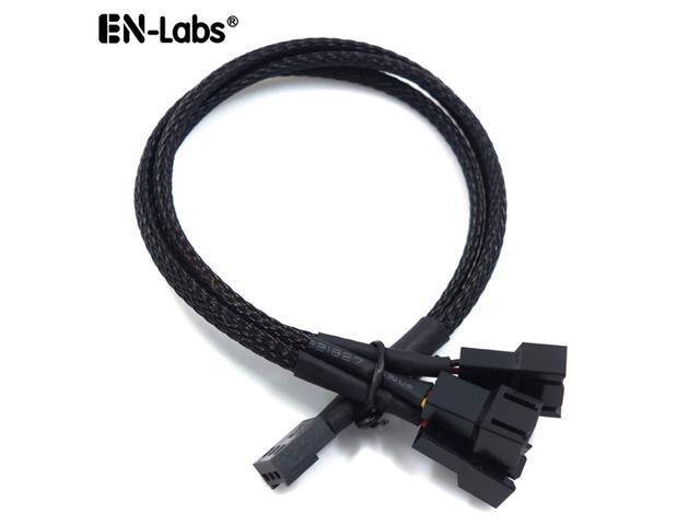EnLabs Case Fan 3pin 1 to 3 Splitter Cable Hub Adpater,Motherboard 3-pin Fan Sleeved Braided Y Splitter Internal Power Extension Cable for Computer...