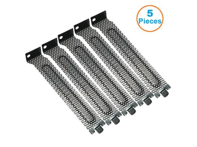 5pcs Black PCI Slot Cover Dust Filter Blanking Plate with Screws, Mesh Aluminum Full Profile PCI Slot Protector for Computer PC Case