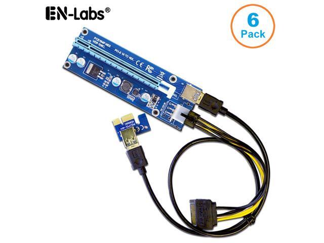 6Packs GPU Riser Cable Adapter,6-Pins PCI-e 1x to 16x Graphics Extension for GPU Mining Powered Riser Card - PCI Express X1 to X16 GPU Card w/ 60cm...