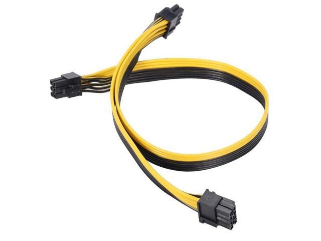 Modular PSU Cable GPU 6Pin to 2 PCIe 8 Pin 6+2pin Vidoe Card 6P to Dual 8P Splitter Ribbon Power Cable(50CM+20CM) for Cooler Master Silent,PCIe 6...