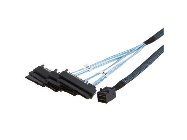 SFF-8643 to SFF-8482 Cable, Internal HD Mini SAS SFF8643 Host to 4 X 29 Pin SFF8482 Target Adapter Cord with SATA 15 Pin Power Port,1.6FT