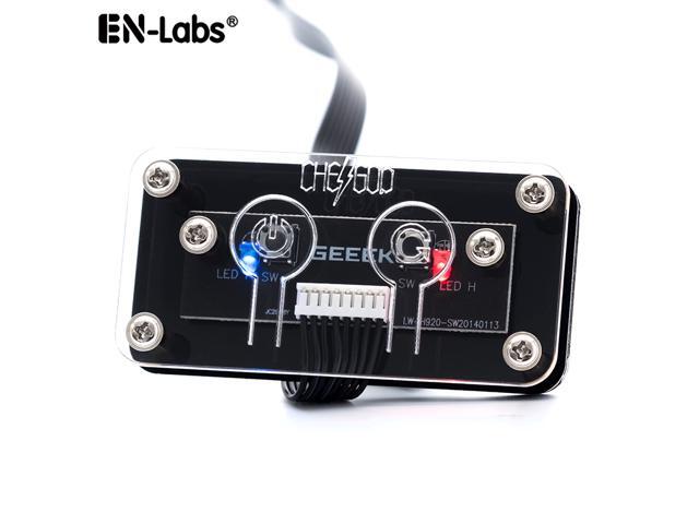 PC Power Switch Button Cable,Desktop Computer Power Supply On/Off,Reset Switcher Extention Cord w/ HDD LED Indicator& PMMA Case-2FT