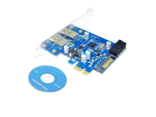 4 Ports USB 3.0 Expansion Card with 3.5-inch Front Panel, PCIe Express to 2 USB3 & Internal 20Pin to 2x USB Type-A Female Splitter Cable with...