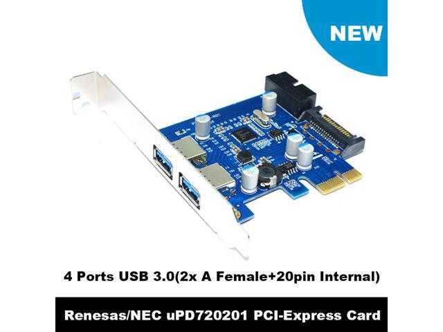 4 Ports USB 3.0 Expansion Card with 3.5-inch Front Panel, PCIe Express to 2 USB3 & Internal 20Pin to 2x USB Type-A Female Splitter Cable with...