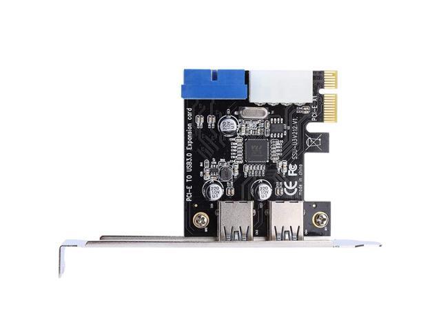 4 Port PCIE PCI-e to USB 3.0 (2 x Type A+ 20 Pin Internal) Expansion Card Hub Controller PCI Express Card Adapter w/ Molex Power