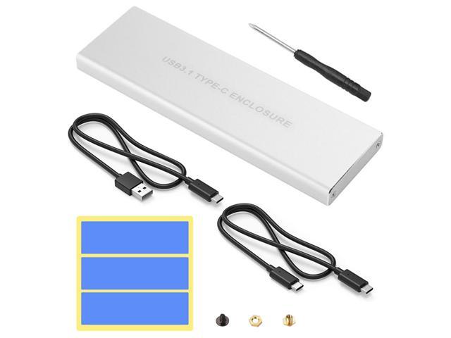 NVMe to USB Hard Drive Enclosure, USB 3.1 USB C to M.2 SSD NVMe PCIe Converter Adapter Type C Gen 2 10Gbps to M-Key HDD w/ Aluminum Case & Thermal...