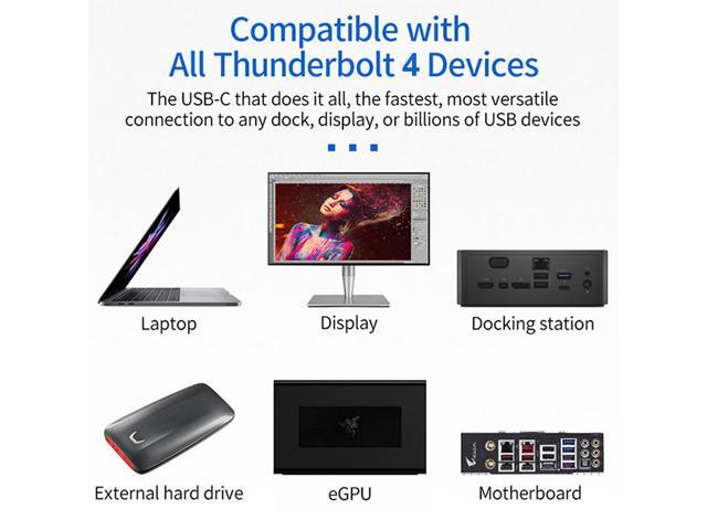 Thunderbolt 4 Cable Compatible USB 4.0,40Gbps Data Transfer,100W PD Charging Support 8K@60Hz or 2X 4K@60Hz Video, Compatible with Thunderbolt 4/3,...
