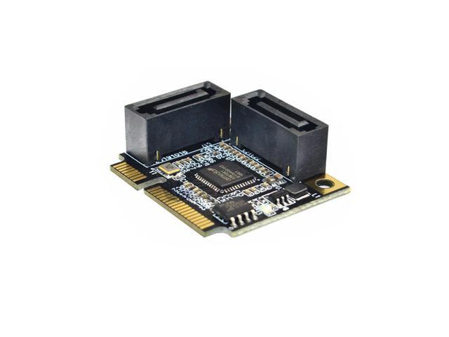 Mini PCIe to 2 Ports SATA III Adapter Converter,Low Profile Dual SATA Mini PCI Express Half Size Extension Controller Card for SATA 3.0 Hard Drive,...