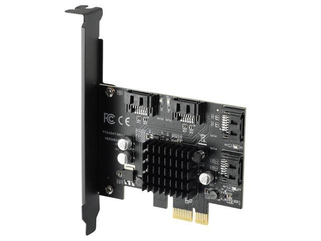 4 Port SATA 3.0 PCIe 3.0 X1 Controller Card,SATAIII 6GbpsPCI Express Expansion Card, Support SSD/HDD as System Boot Disk,Marvell...