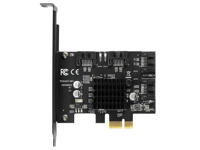 4 Port SATA 3.0 PCIe 3.0 X1 Controller Card,SATAIII 6GbpsPCI Express Expansion Card, Support SSD/HDD as System Boot Disk,Marvell...