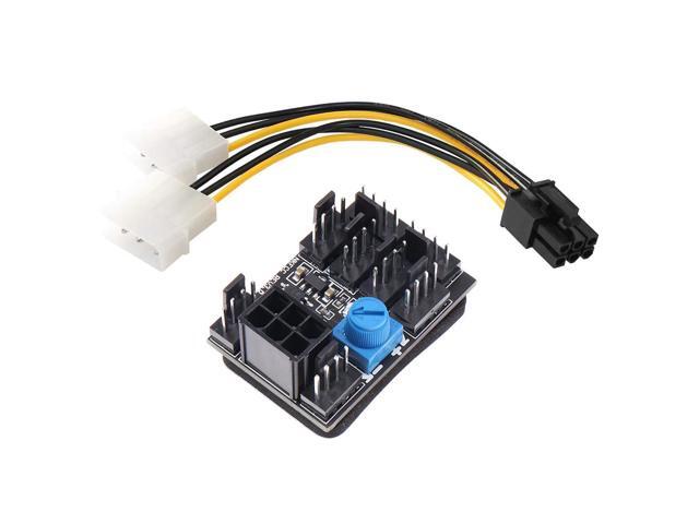 GPU 6Pin Powered PWM 4 Pin Fan Controller Hub 17A High-Power 8 Ports 4Pin CPU Case Cooler 12V Fan Speed Splitter Adapter w/ Dual Molex LP4 to PCIe...