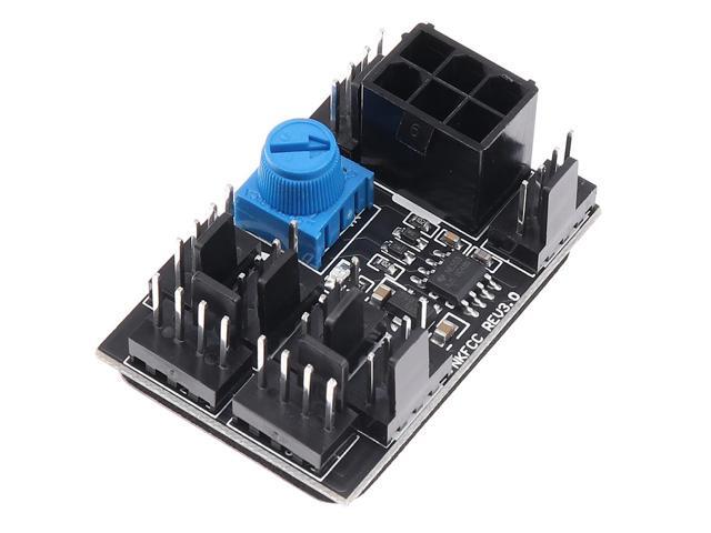 GPU 6Pin Powered PWM 4 Pin Fan Controller Hub 17A High-Power 8 Ports 4Pin CPU Case Cooler 12V Fan Speed Splitter Adapter w/ Dual Molex LP4 to PCIe...