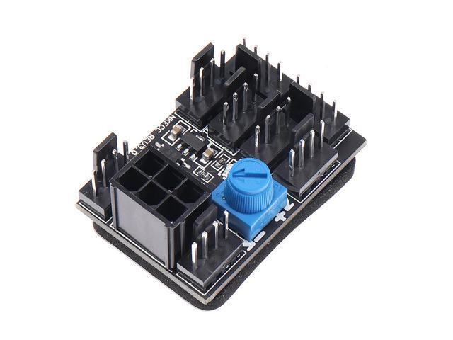 GPU 6Pin Powered PWM 4 Pin Fan Controller Hub 17A High-Power 8 Ports 4Pin CPU Case Cooler 12V Fan Speed Splitter Adapter w/ Dual Molex LP4 to PCIe...