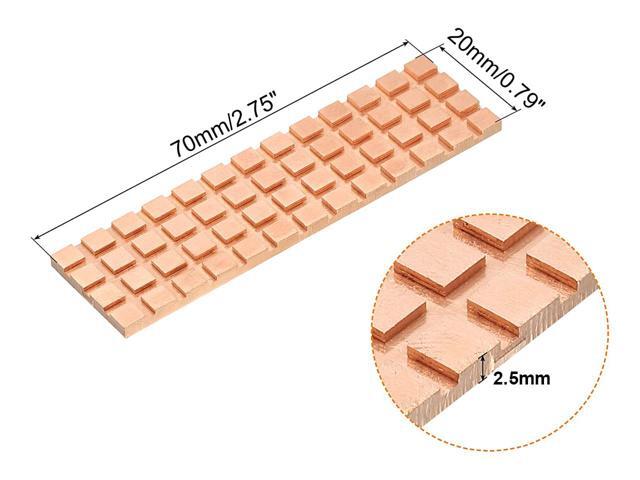 M.2 SSD Copper Heat Sink with Thermal Conductivity Silicone Pad for NVMe NGFF 2280 M2 Cooler Radiator for Samsung 850 EVO, 860 EVO, 960 EVO, 970...