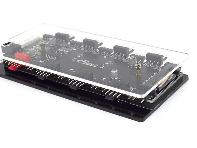 12V 4pin to 5V 3Pin ARGB Convertor Controller & 4Pin PWM 2-In-1 Hub 8 Ports,4Pin Fan & Mistic Light Sync Adapter with PMMA Case and Magnetic...