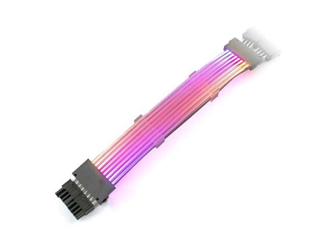 EN-Labs Dual PCIe 8 Pins Addressable RGB Power Extension Cables -5V/3Pin ARGB Sync GPU 2x 8-Pin Internal Power Extension Cords - 1FT