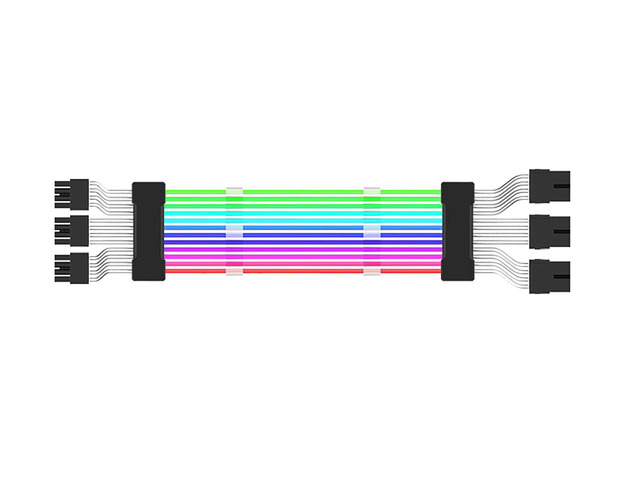 EN-Labs ARGB 3x 8-Pin GPU Power Cable,PCIe 8 Pins 5V/3Pin Addressable RGB Power Extension Cables - ARGB Sync GPU Three 8Pin Internal Power...